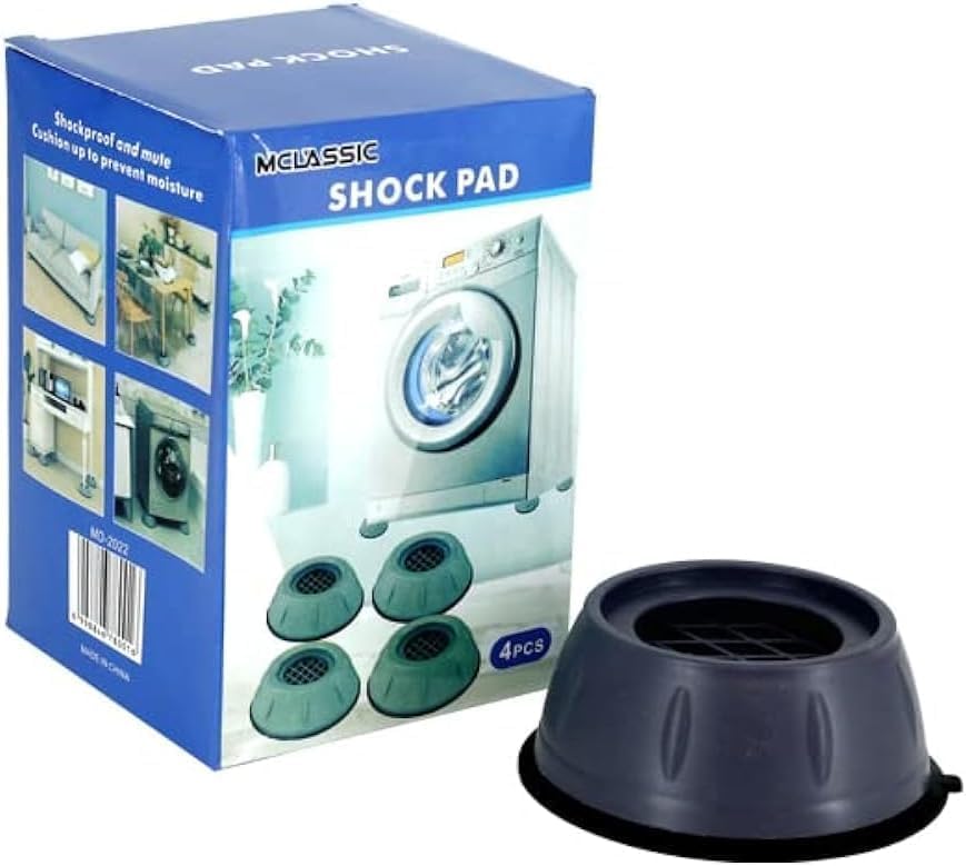 Anti-Vibration Pads for Washer & Dryer – Noise-Reducing, Anti-Slip Rubber Feet Pads (4pcs, Grey)
