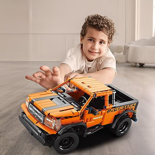 RiceBlock Ford Raptor RC Block Set with Handheld Controller, Speed and Sports Car
