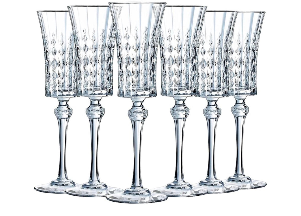 MHome Fluted Champagne Glass Set 6pc