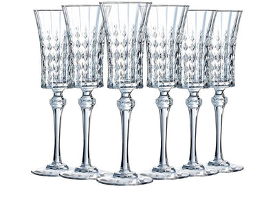 MHome Fluted Champagne Glass Set 6pc