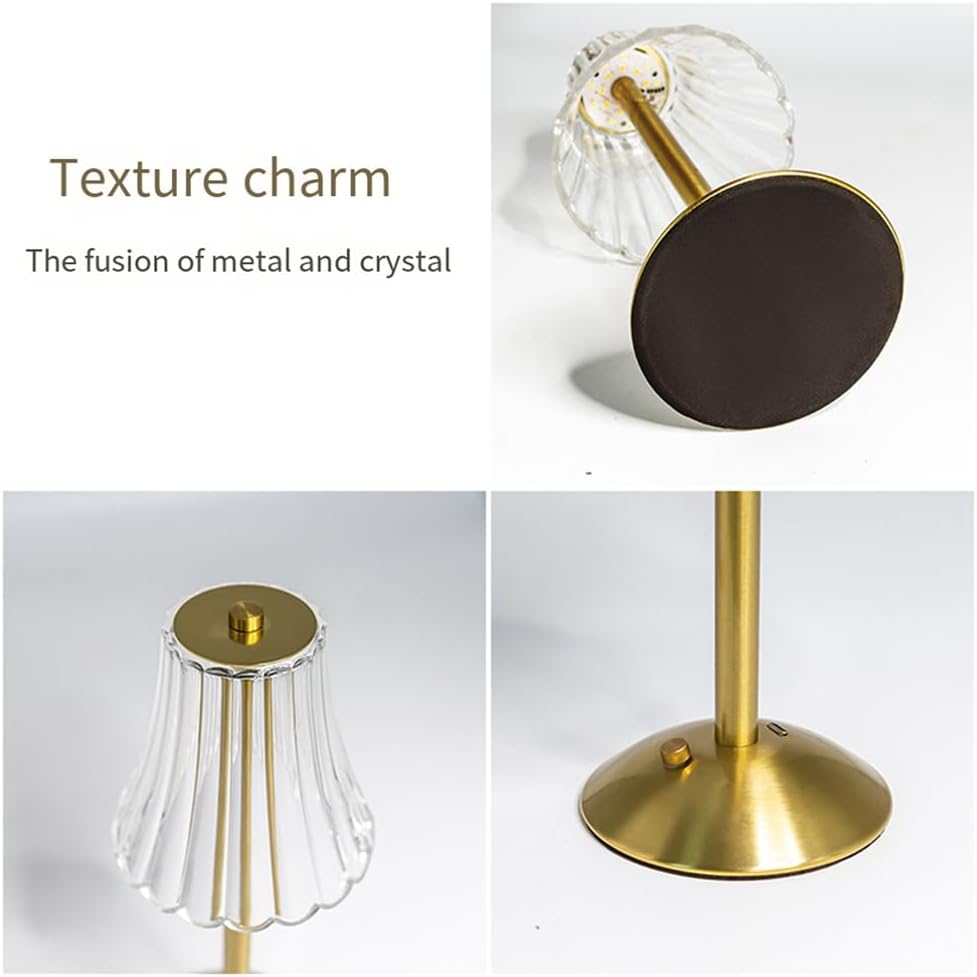 MHome LED Crystal Decorative Table Lamp – Rechargeable Touch Dimming Night Light