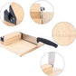 Manual Guillotine Biltong Slicer – Stainless Steel Cutter with Oak Board, Bread & Meat Knife