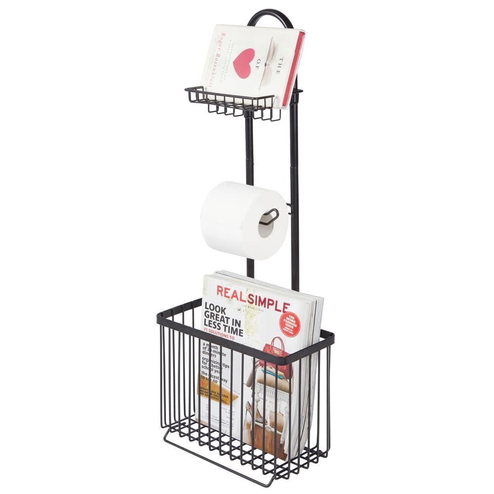 Mhome Bathroom Toilet Paper Dispenser with Shelf & Storage