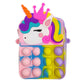 Unicorn POPIT Fidget Sling Bag for Kids – Stress Relief Toy Set of 6
