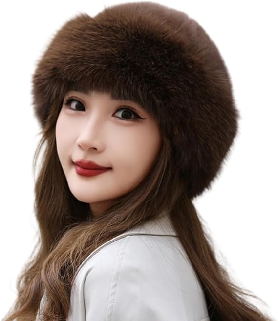 Fluffy Faux Fur Russian Hat for Women – Winter Warm Plush Hat