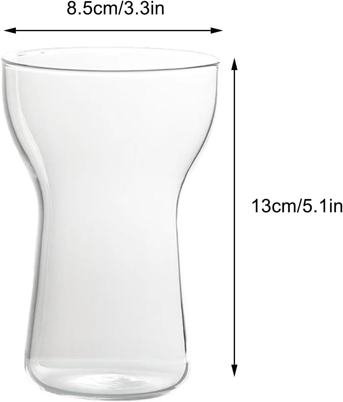 MHome Set of 2 Iced Coffee Glasses – 400ml Clear Drinking Glasses