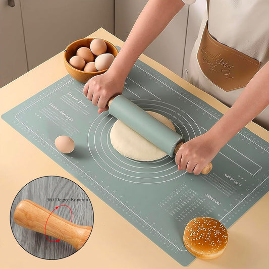 Placemat,Rolling Pin Mat Large Long Silicone Nonstick
