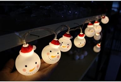 Christmas String Lights, Waterproof Snowman Fairy Lights