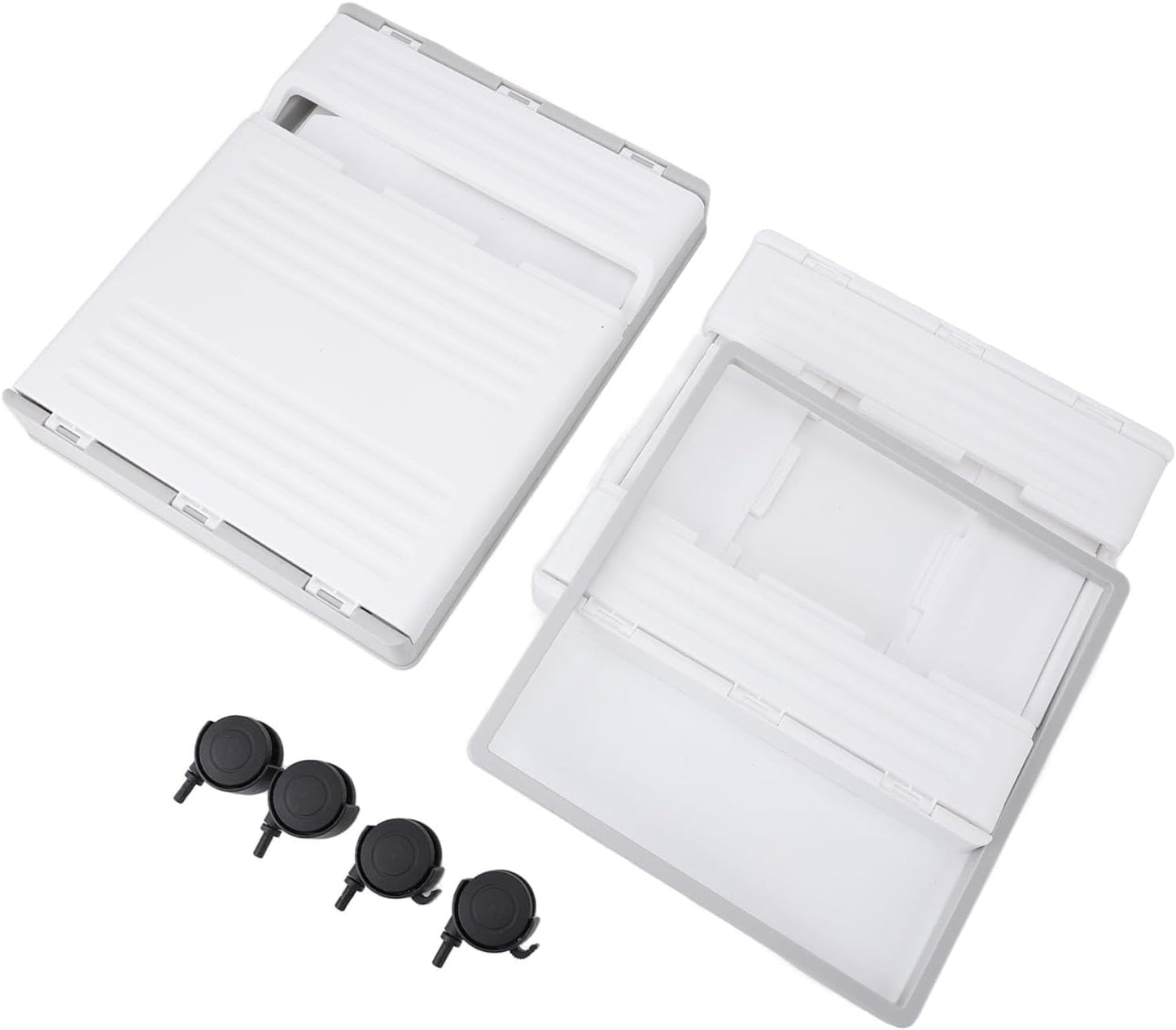 MHome Rolling Utility Cart – Folding Double Layer Mobile Storage Organizer with Wheels