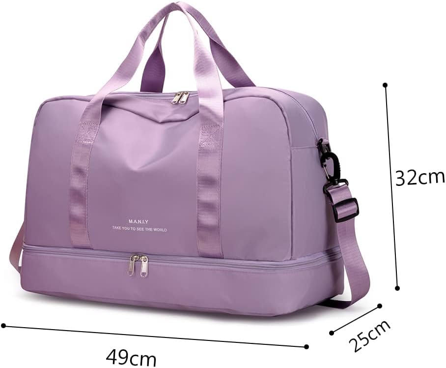Nylon Sports Duffel Bag Waterproof Gym Travel Bag with Shoe Compartment