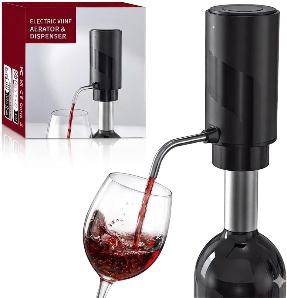 Electric Wine Aerator & Dispenser – Rechargeable Wine Pourer