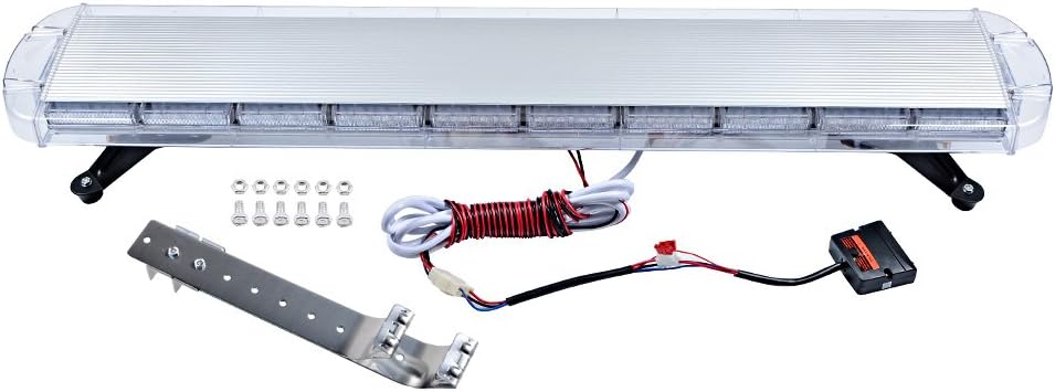 1.2-Meter Police Light Bar – White & Amber LED Strobe 47" (1200mm)