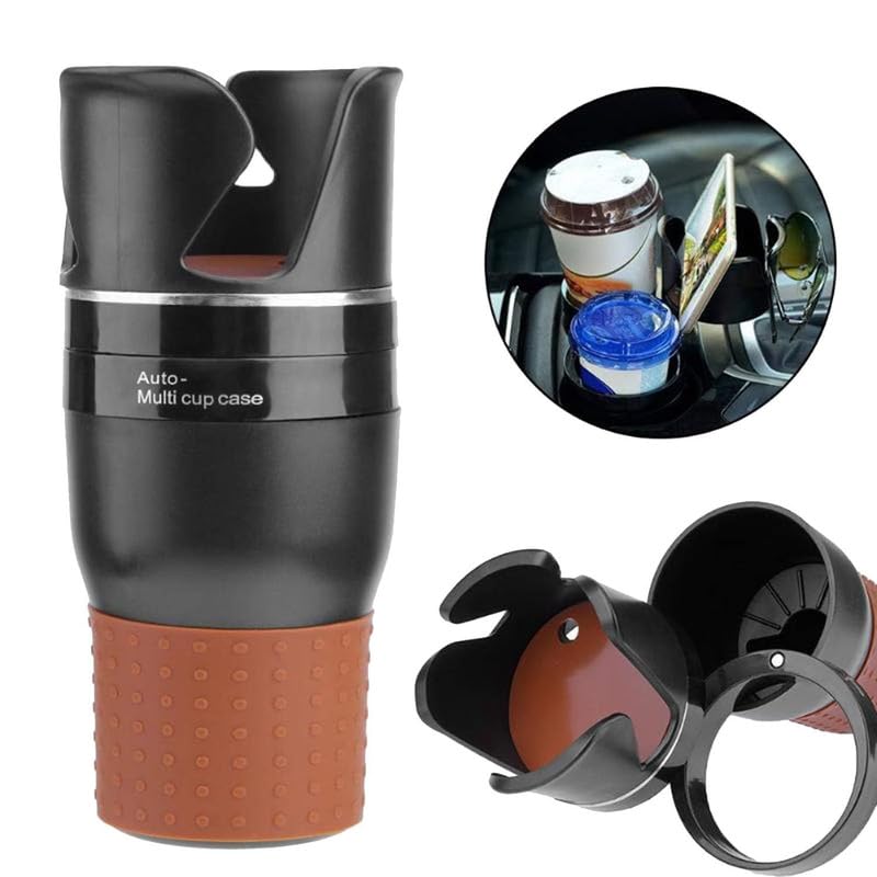 MHome 4-in-1 Car Multifunctional Cup Holder Expander with 360° Rotation