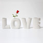 MHome Ceramic LOVE Vase Set of 4 – Modern Minimalist Decorative Flower Vases
