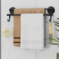 MHome 50cm Bathroom Towel Rack – Nail-Free Double Pole Storage Rack with Hooks & Slipper Bracket
