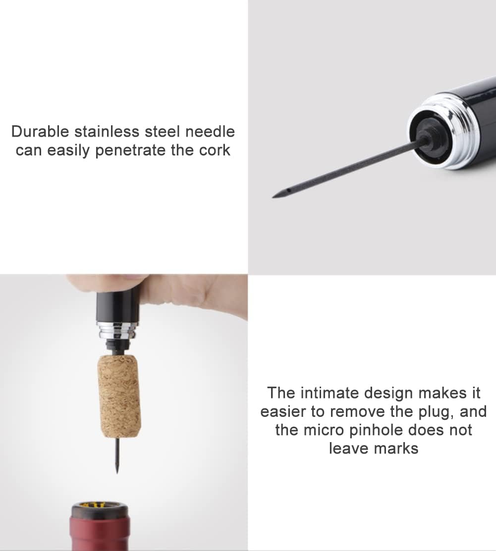 MHome 2-in-1 Air Pressure Wine Opener with Foil Cutter – Portable Stainless Steel Easy-Open Cork Remover