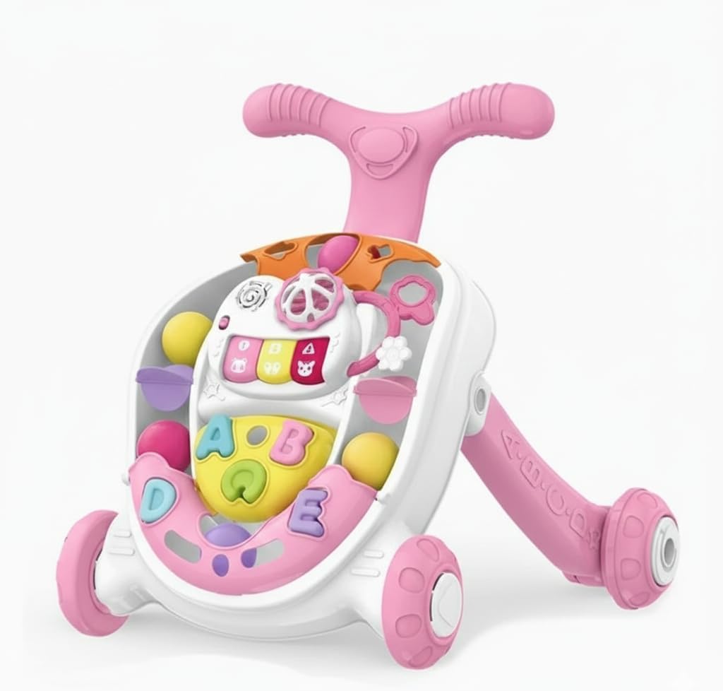 MKids 3-in-1 Multifunctional Baby Walker with Rolling Ball Game & Musical Toy