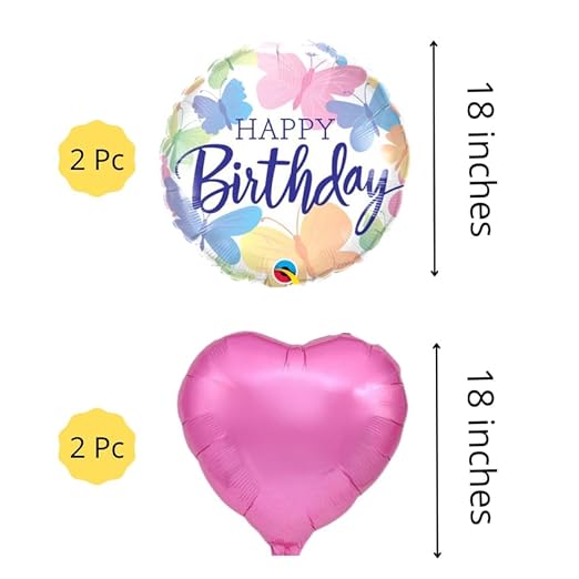 Butterfly foil balloon With flower And Leaf