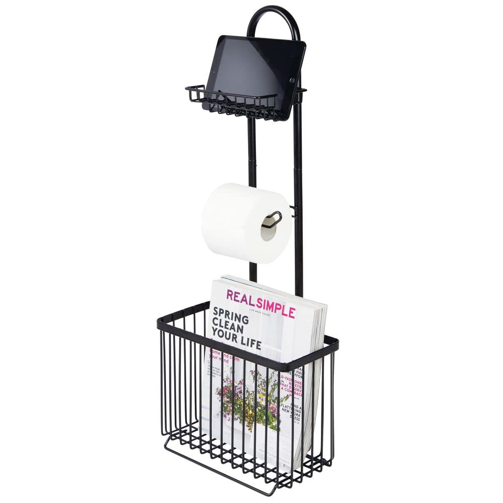 Mhome Bathroom Toilet Paper Dispenser with Shelf & Storage
