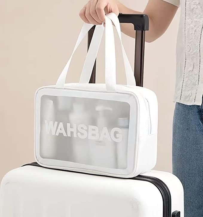 3-Piece Transparent Waterproof Toiletry & Cosmetic Travel Bag Set – Clear Zipper Organiser for Makeup & Essentials