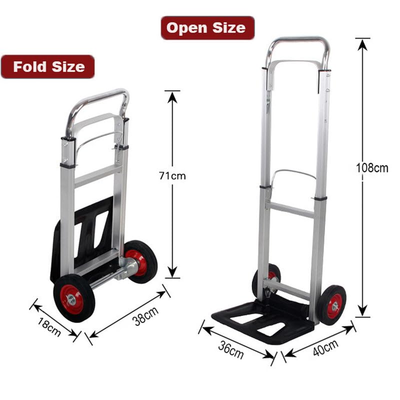 MHome Foldable Aluminium Sack Truck – Heavy Duty 90kg Folding Trolley with Wheels