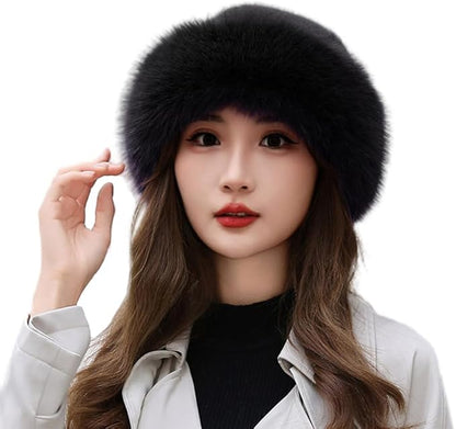 Fluffy Faux Fur Russian Hat for Women – Winter Warm Plush Hat