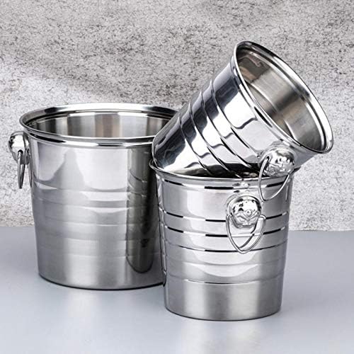 12L Stainless Steel Ice Bucket with Side Handles | Beverage Cooler | Silver