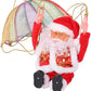 Flying Somersault Santa Claus Hanging Ornament, Musical Parachute Christmas Decoration