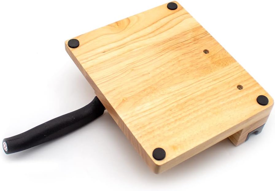 Manual Guillotine Biltong Slicer – Stainless Steel Cutter with Oak Board, Bread & Meat Knife