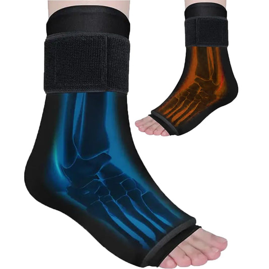 Ankle Ice Pack Wrap Hot & Cold Compression Sleeve with Strap