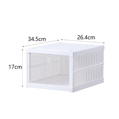 MHome Foldable Stackable Shoe Storage Box: Clear-Door Shoe Organiser