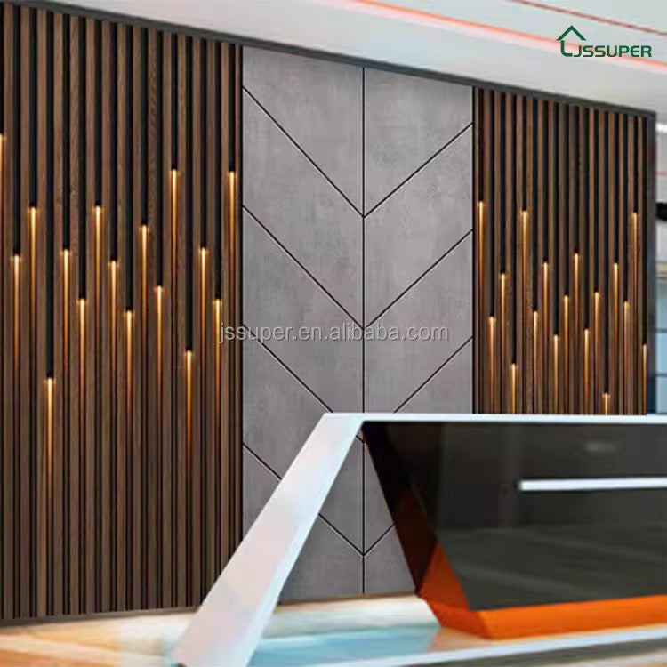 MHOME 3D Modern WPC Wall Panels With LED Lights