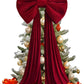 Christmas Tree Topper Bow, Extra Large Red Velvet Bows for Home Christmas Tree Toppers Wreath Wall Room Party Holiday Decor 60x180cm
