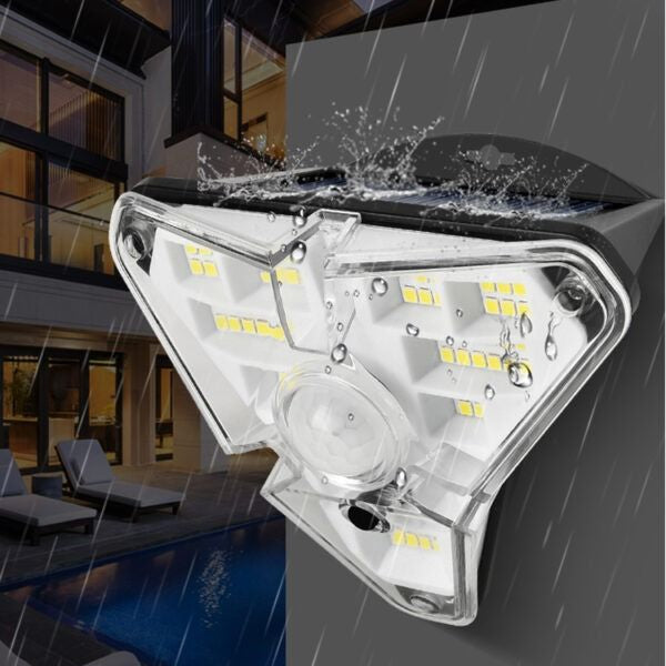 MTech Solar Motion LED Sensor Wall Lamp – 68 LED, 3-Sided Glow, 2-Pack