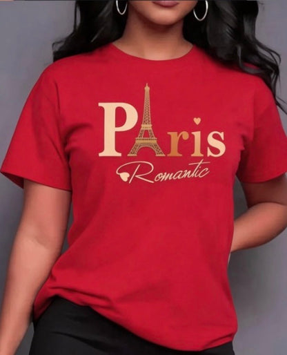 Ladies Paris Eiffel Tower T Shirt -Various Colours