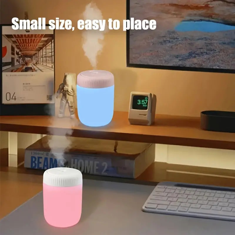 White Mini Water Replenishing Spray Air Humidification USB Night Light Cool Mist Sprayer Portable 220ml Color Night Light Humidifier For Home/Car