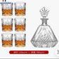 MHome Crystal Whiskey Decanter Set With 6pc Whisky Glasses for Liquor Scotch Bourbon Set