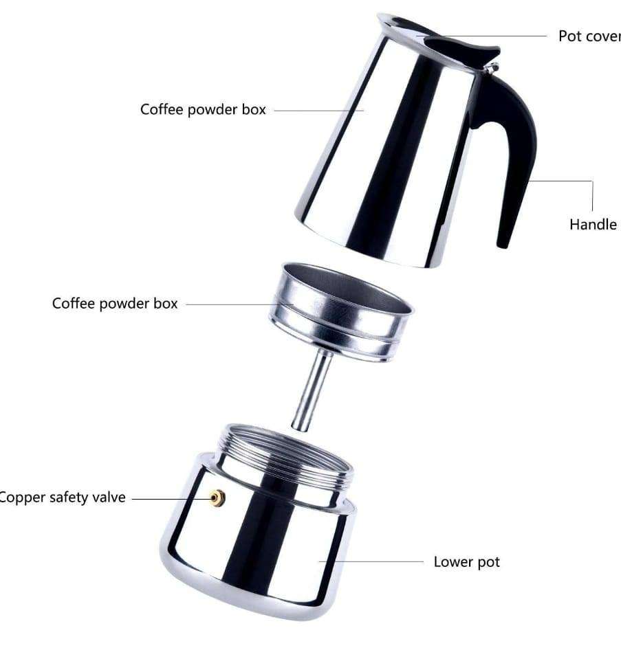 MHome Expresso Maker Stainless Steel - 2 Cup