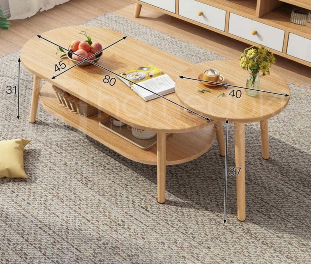 MFURN Coffee Table Modern Living Room coffe table Nesting coffee tables for living room Set of 2-Various Colours