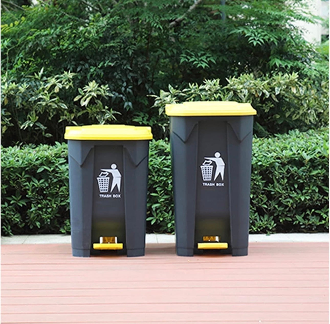 MHome Garbage Cans for Kitchen Plastic Rectangular Trash/Garbage Can with Lid 20L