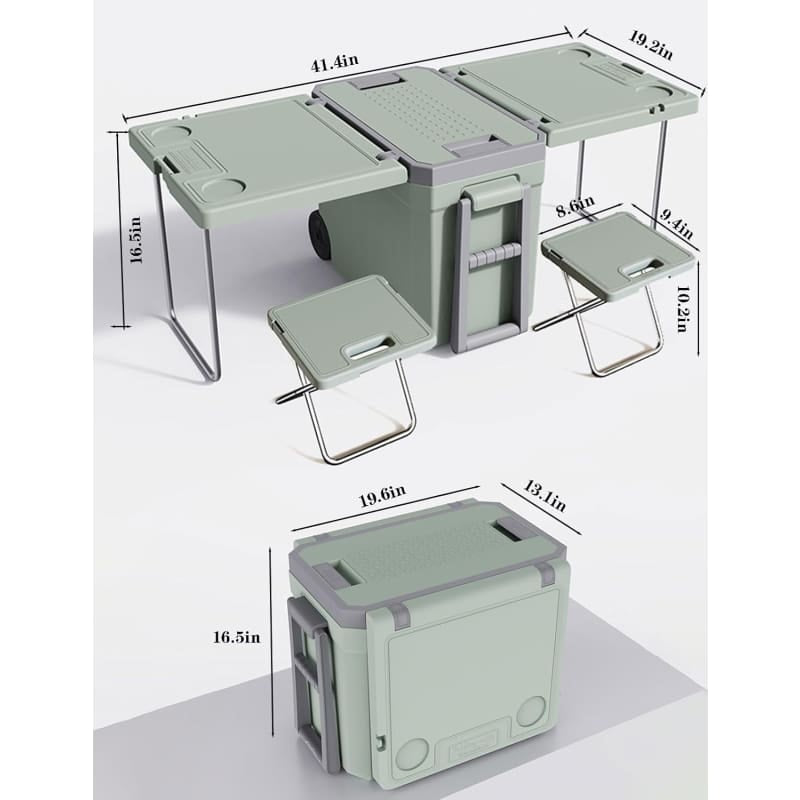 MHome Outdoor Portable Cooler Box with Table and Chairs