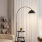 MHome  3-in-1 Arc Floor Lamp with Side Table & Storage Shelf
