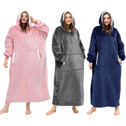 Oversized Hoodie Blanket, Sherpa & Fleece Wearable Blanket Hoodies for Women Men-Various Colours