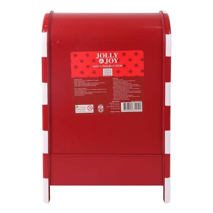LED Musical Santa Letter Box Christmas Decoration 37cm