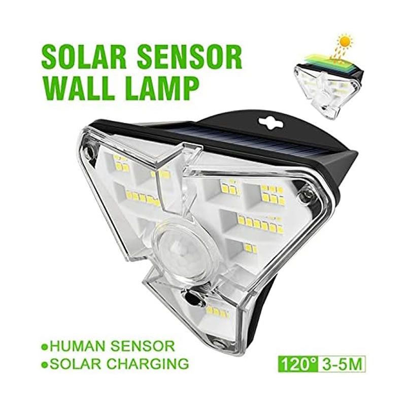 MTech Solar Motion LED Sensor Wall Lamp – 68 LED, 3-Sided Glow, 2-Pack