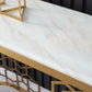 White Oval Narrow Entryway Table Marble Console Table With Double Pedestals