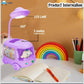 DIY Space Bus Table Lamp-3 in 1 Study Desk LED Lamp and Pen Holder, Stickers with Moving Wheels, USB Rechargeable Desk Lamp-Various Colours