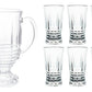 MHome 7pc Crystal Water Jug Set – Glass Pitcher with 6 Tumblers