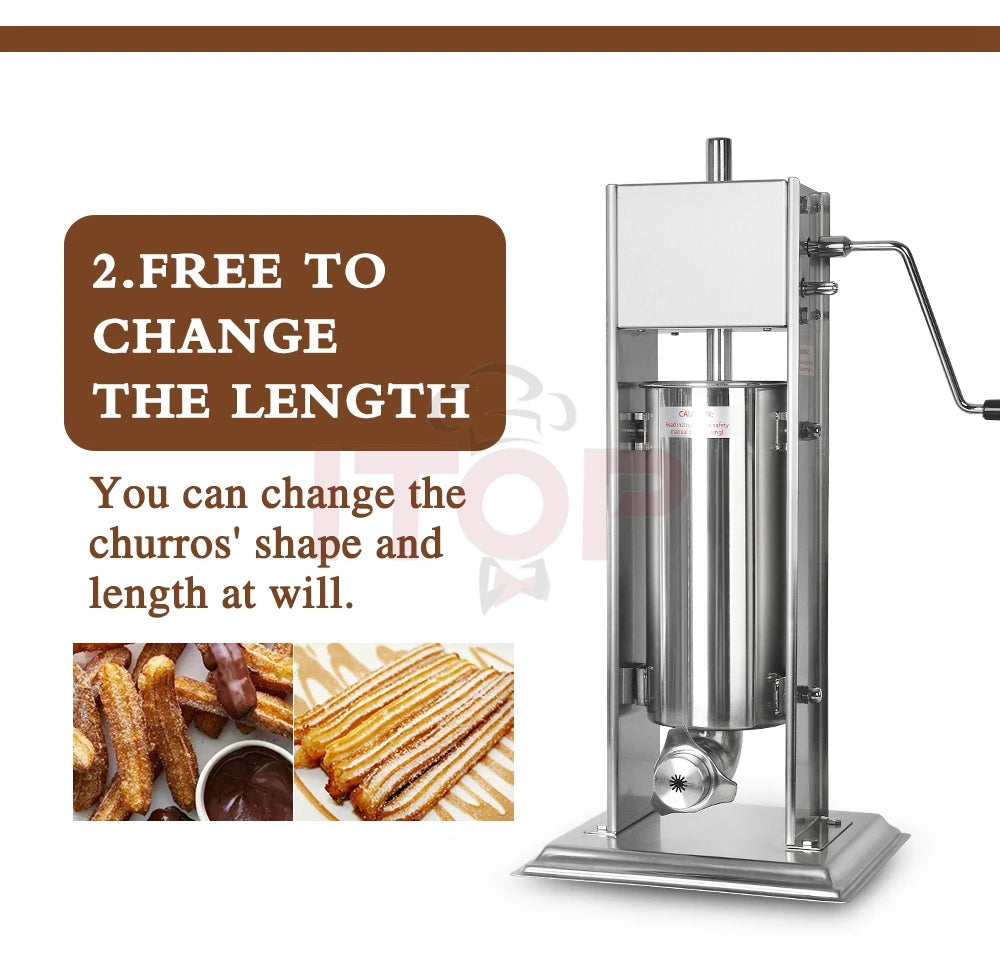 Manual 5L Churros Machine: Commercial Donut Maker with Waffle Attachment. Only Available On PreOrder!