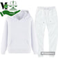 Winter Long Sleeves New Unisex Tracksuit Hoodies Casual Solid Color Thick Pullover and Long Pant 2-piece Set